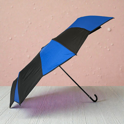 Everyday Swirl Folding Umbrella: Blue/Black