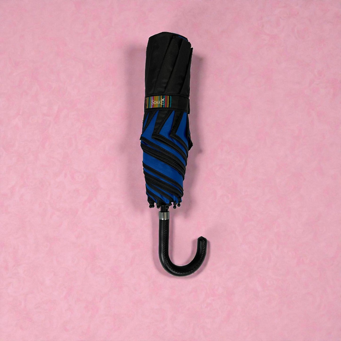 Everyday Swirl Folding Umbrella: Blue/Black