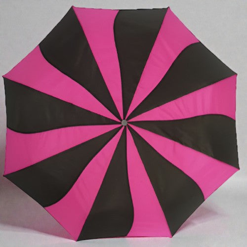 Everyday Swirl Folding Umbrella: Pink/Black