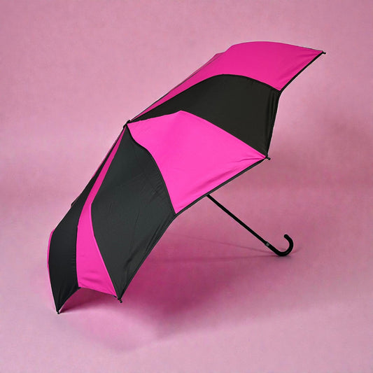 Everyday Swirl Folding Umbrella: Pink/Black