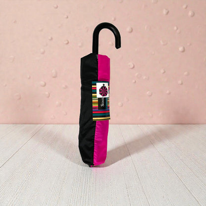 Everyday Swirl Folding Umbrella: Pink/Black