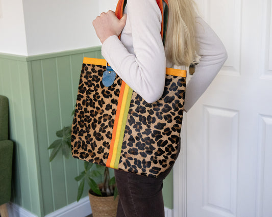 Layla Orange Leopard Tote