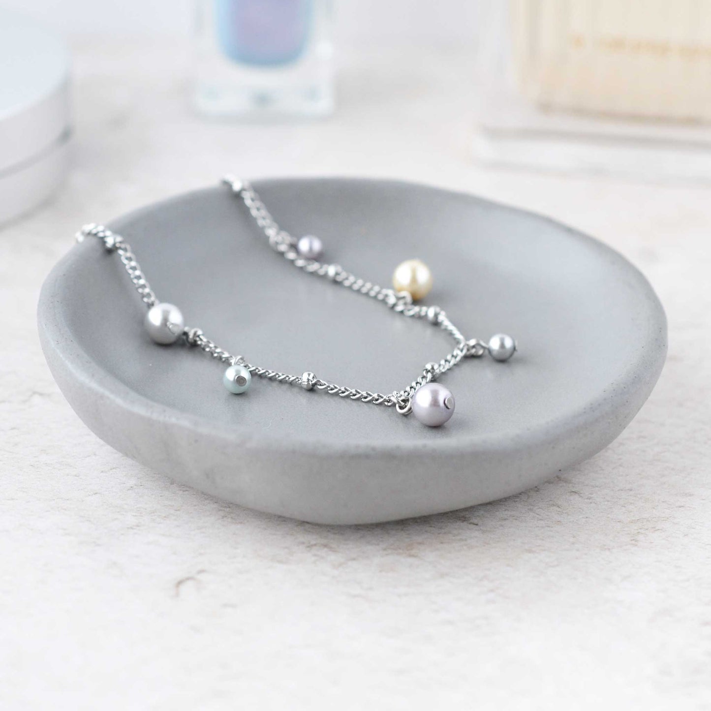 Faux Pearl Charms Bracelet