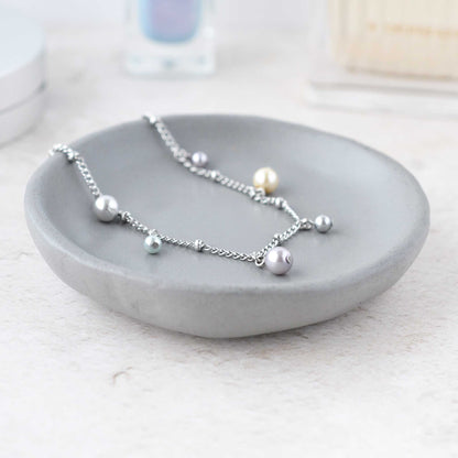 Faux Pearl Charms Bracelet