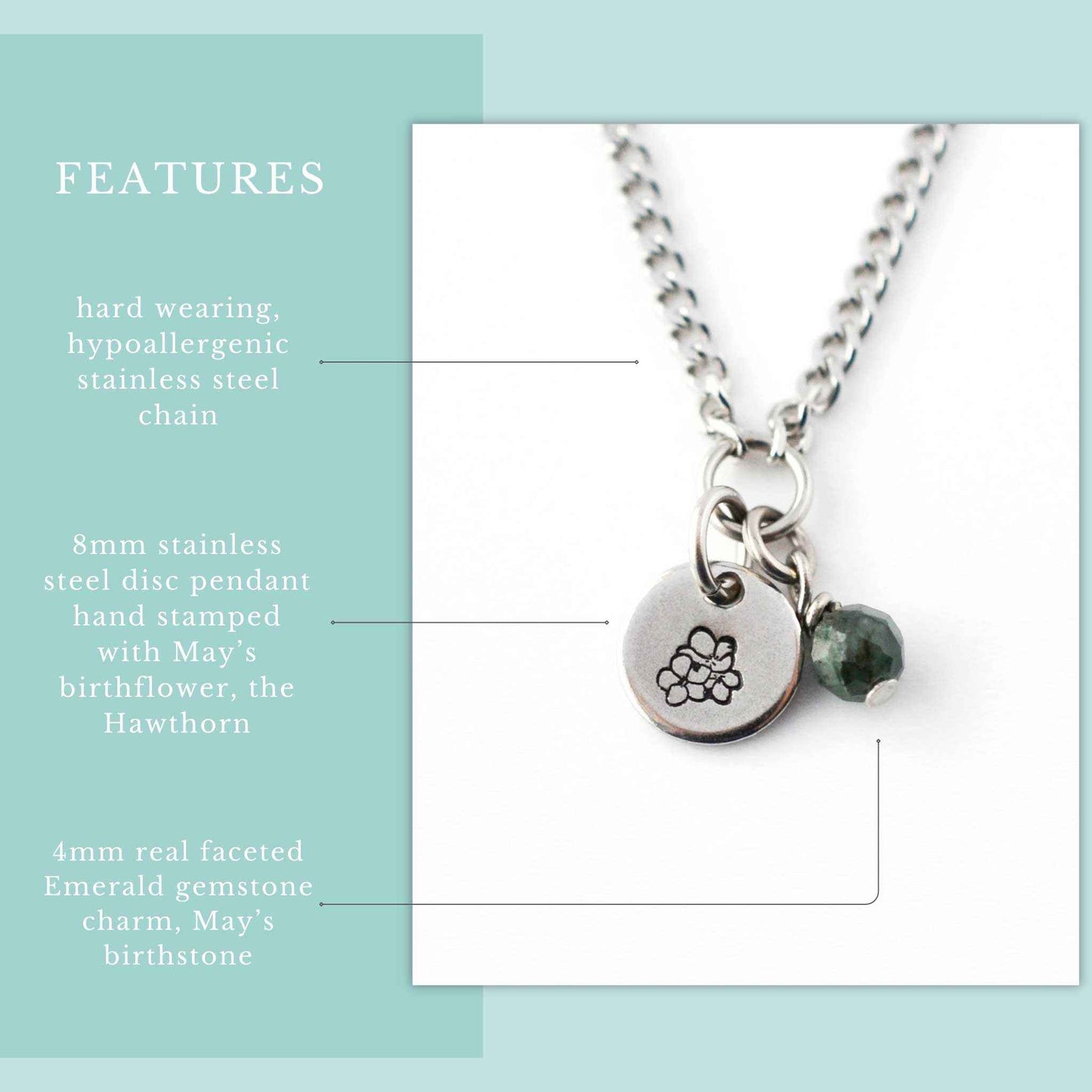 May Birthflower With Birthstone Necklace