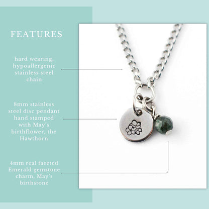 May Birthflower With Birthstone Necklace