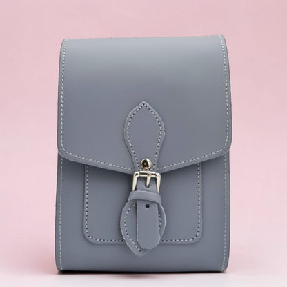 Handmade Leather Festival Phone Bag - Lilac Grey