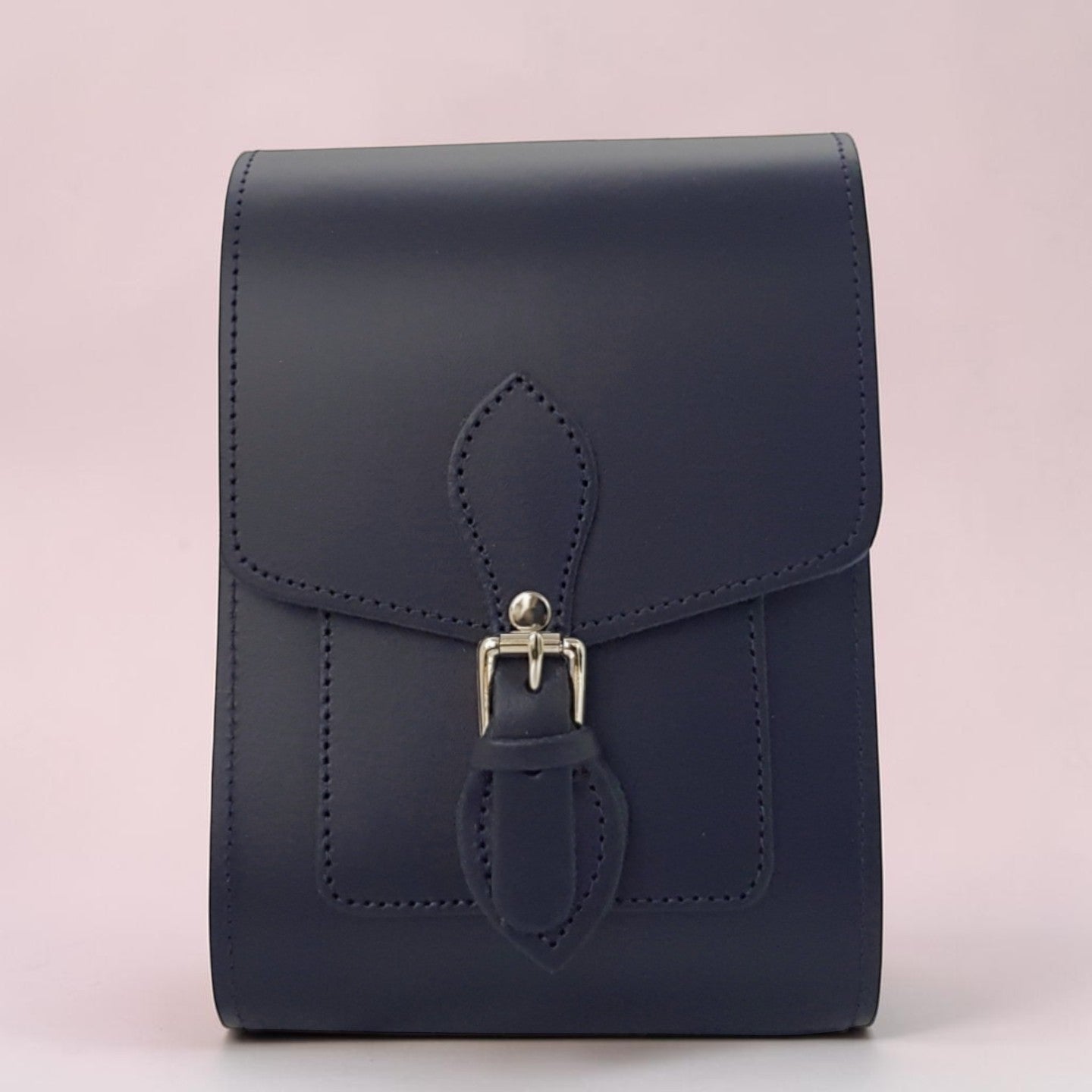 Handmade Leather Festival Phone Bag - Navy Blue