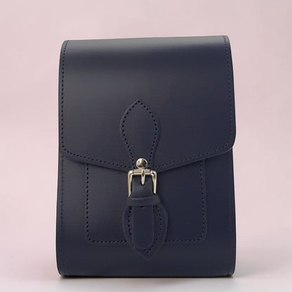 Handmade Leather Festival Phone Bag - Navy Blue