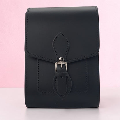 Handmade Leather Festival Phone Bag - Black