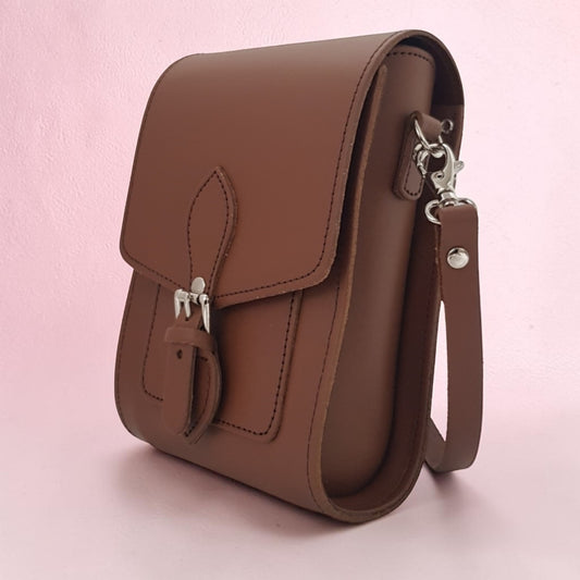 Handmade Leather Festival Phone Bag - Chestnut