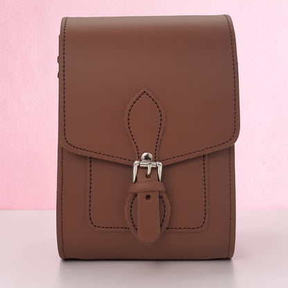 Handmade Leather Festival Phone Bag - Chestnut