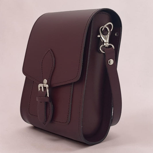 Handmade Leather Festival Phone Bag - Marsala Red