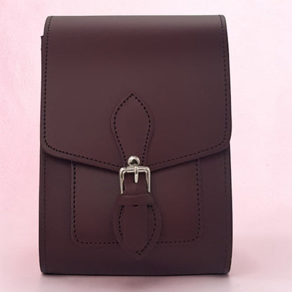 Handmade Leather Festival Phone Bag - Marsala Red