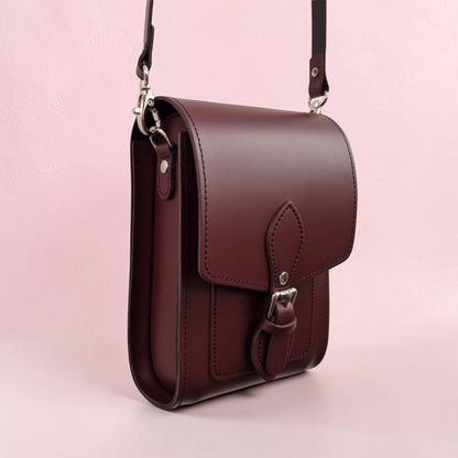 Handmade Leather Festival Phone Bag - Marsala Red