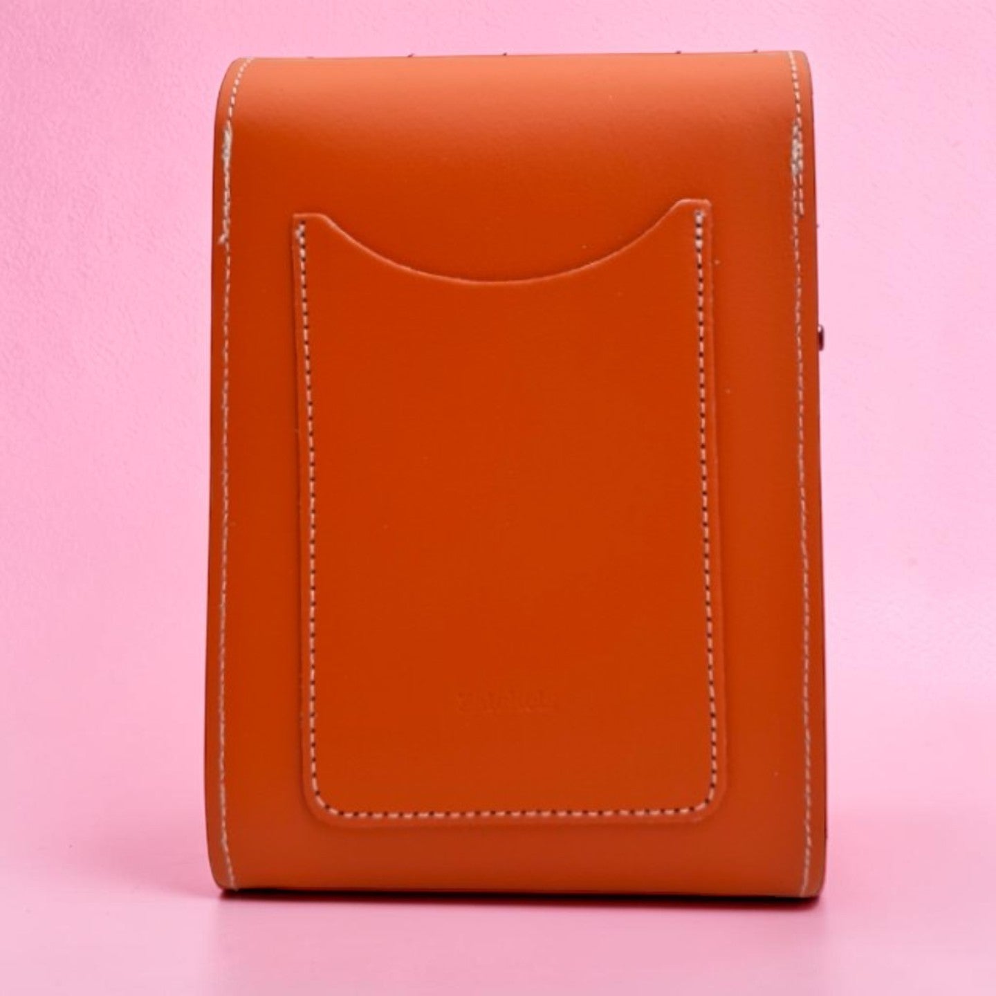 Handmade Leather Festival Phone Bag - Orange