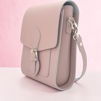 Handmade Leather Festival Phone Bag - Rose Quartz