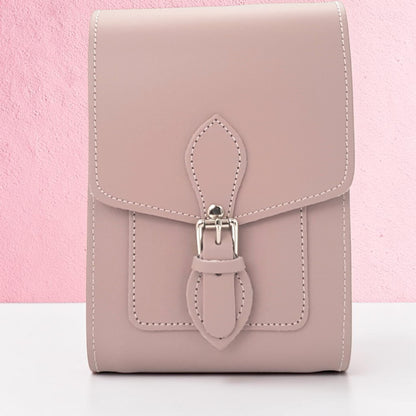 Handmade Leather Festival Phone Bag - Rose Quartz