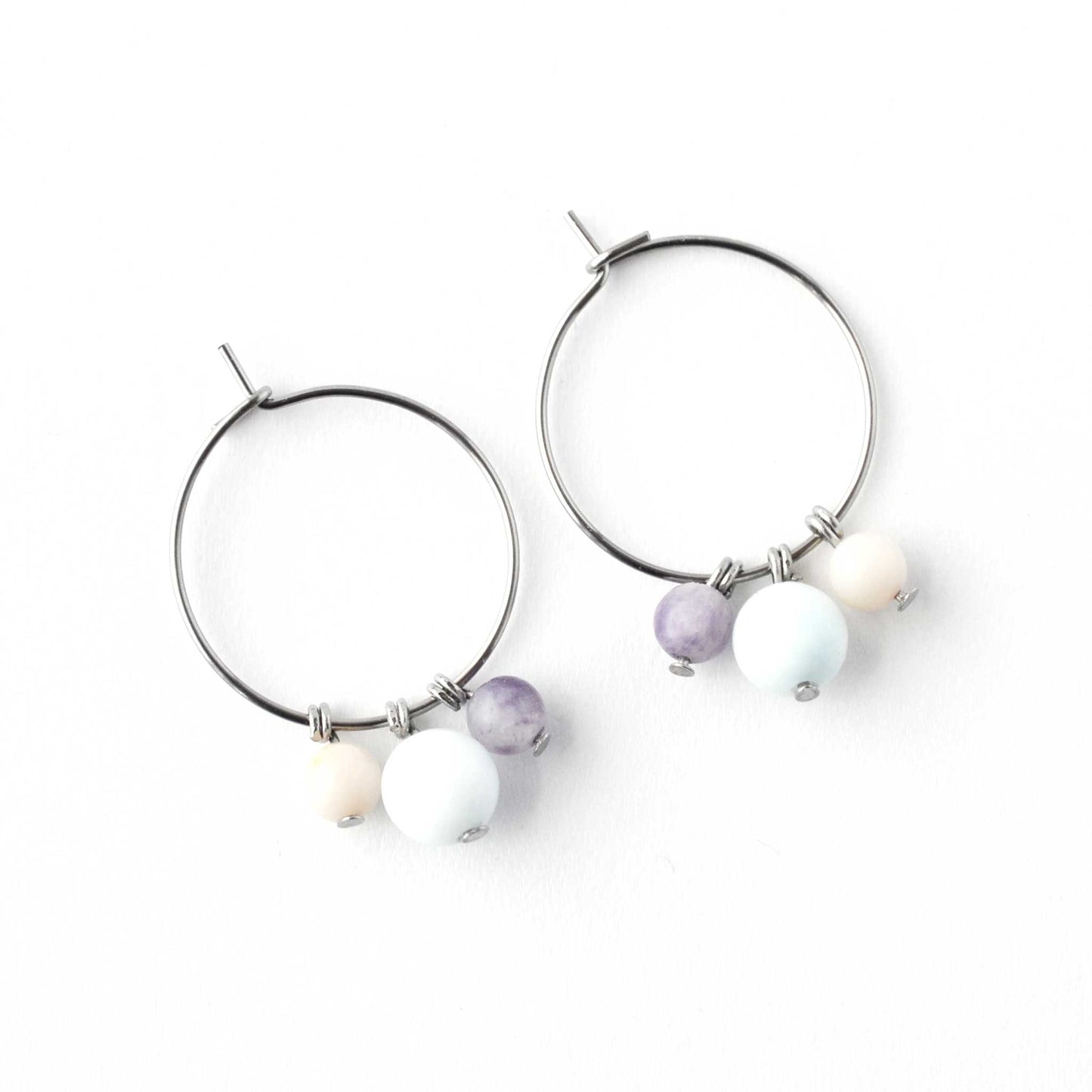 Calm Gemstone Hoop Earrings