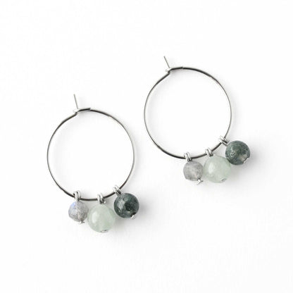 Good Luck Gemstone Hoop Earrings