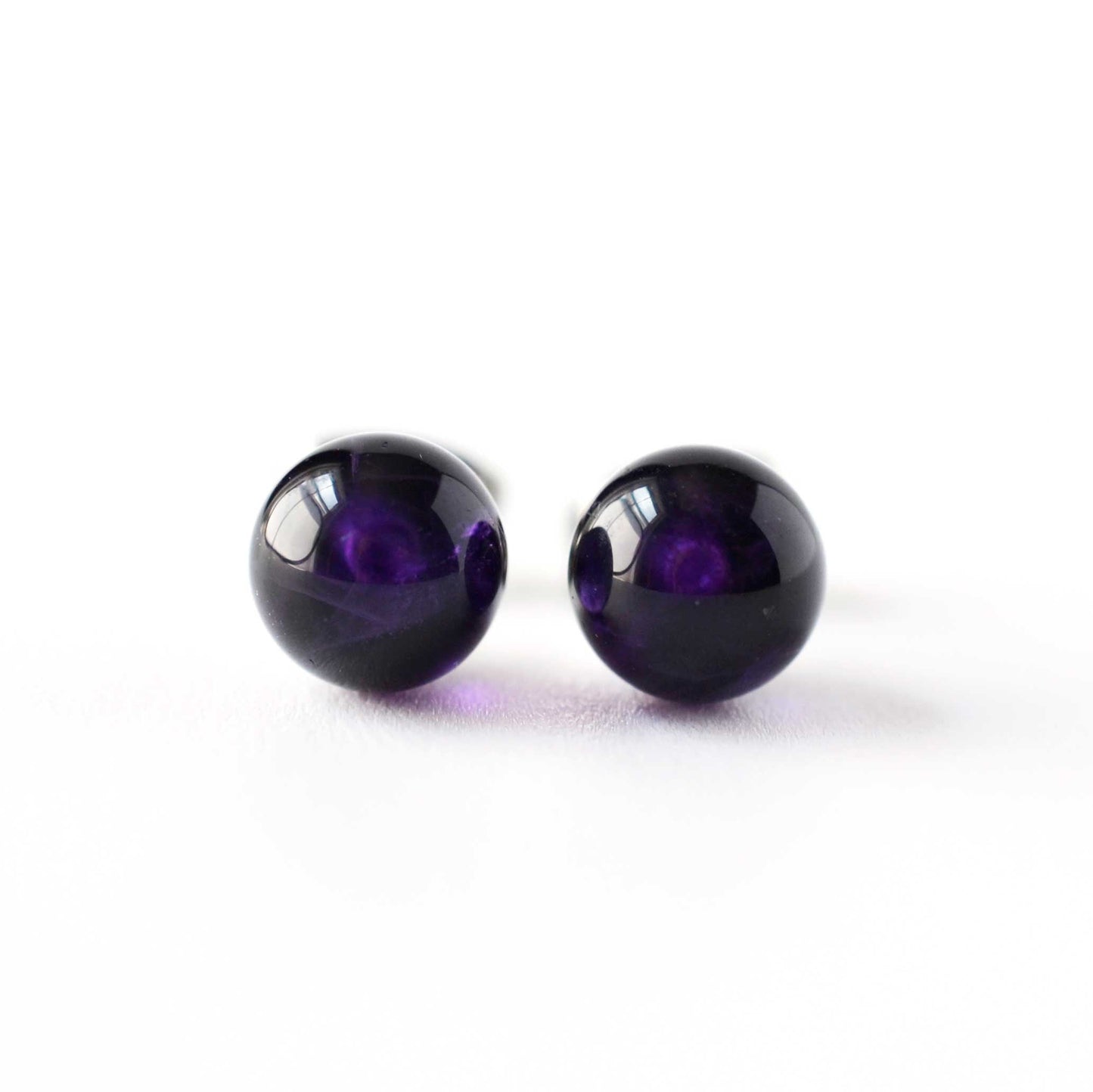 6mm Amethyst Ball Studs