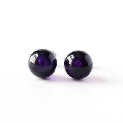 6mm Amethyst Ball Studs