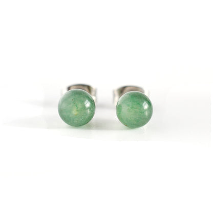 6mm Green Aventurine Ball Studs