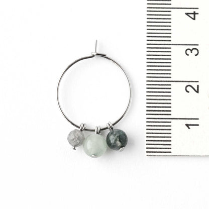 Good Luck Gemstone Hoop Earrings