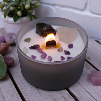 Crown Chakra Crystal Candle