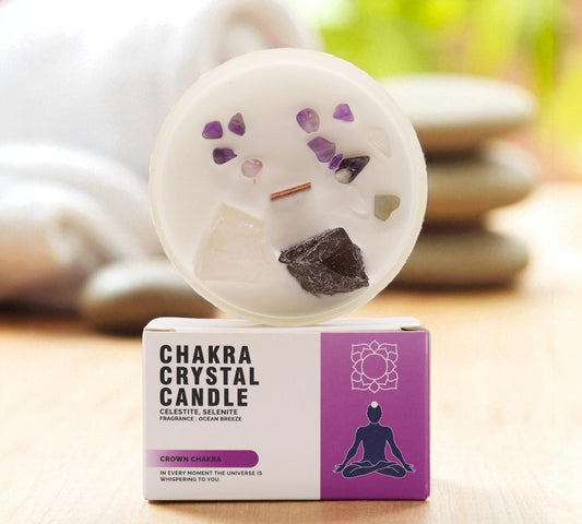 Crown Chakra Crystal Candle