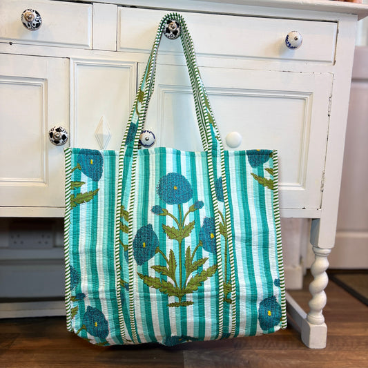 Mira Boho Turquoise Kantha Bag