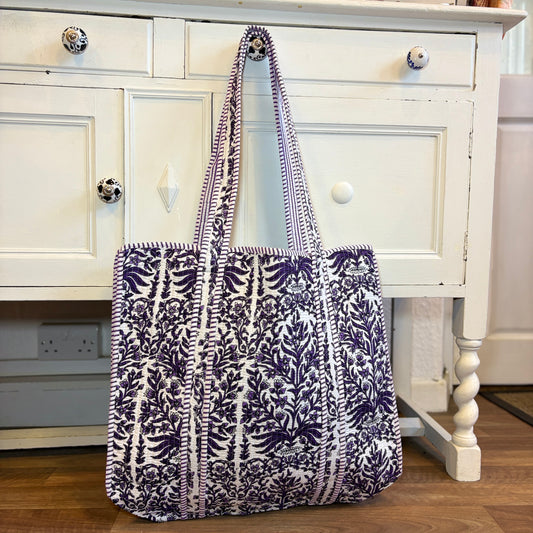 Chandra Boho Purple Kantha Bag