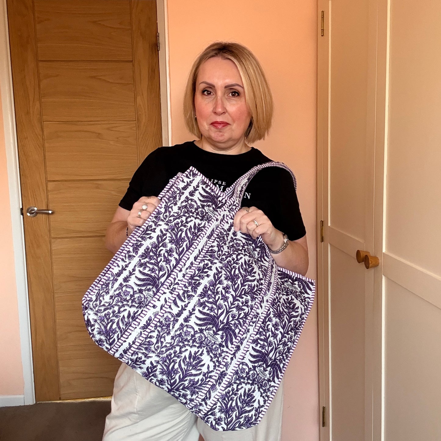 Chandra Boho Purple Kantha Bag