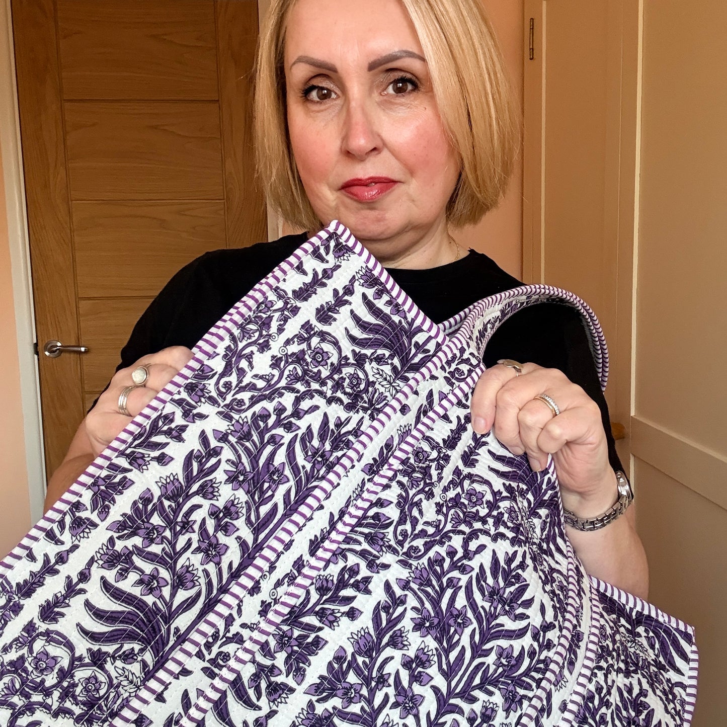 Chandra Boho Purple Kantha Bag