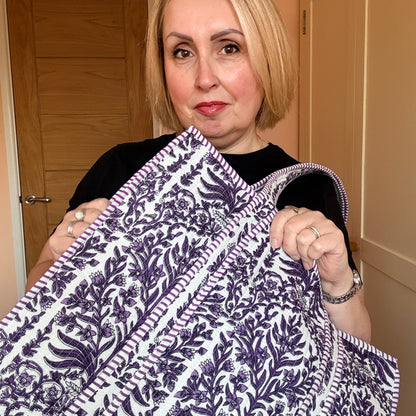 Chandra Boho Purple Kantha Bag