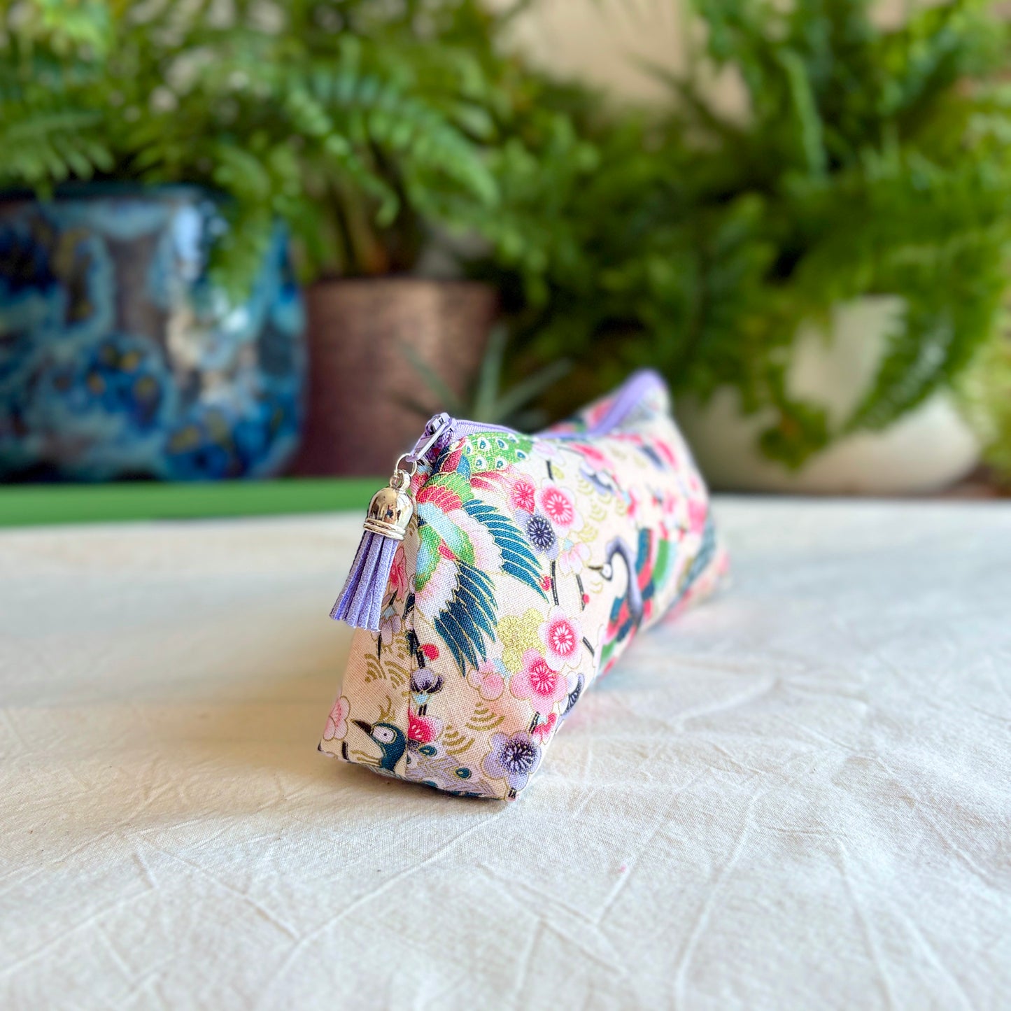 Kujaku Ivory Japanese Pencil Case