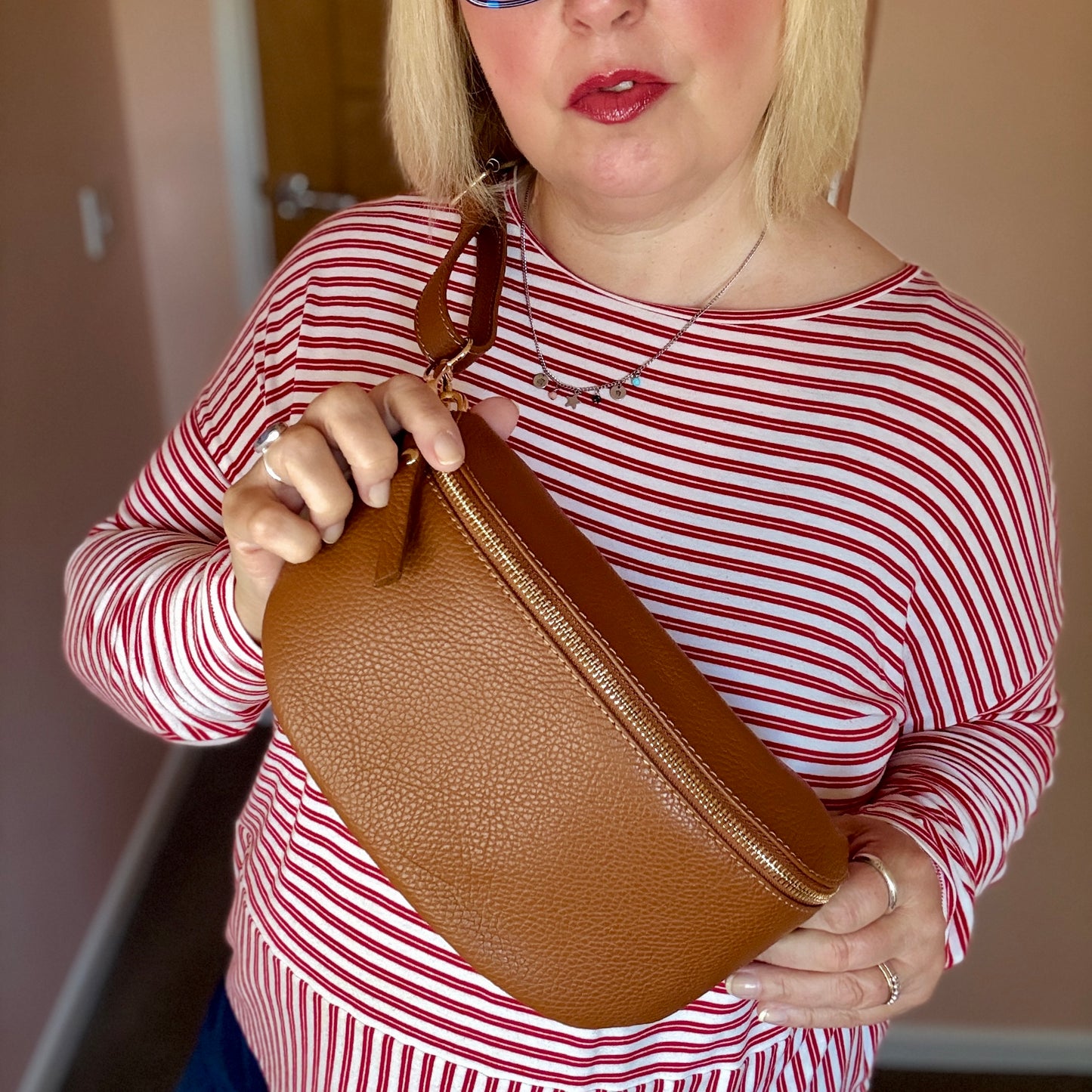 Cognac Medium Leather Bum Bag