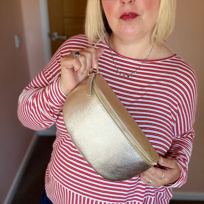Gold Medium Leather Bum Bag