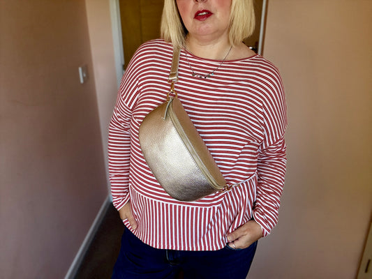 Gold Medium Leather Bum Bag