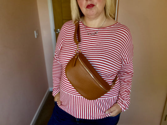 Cognac Medium Leather Bum Bag