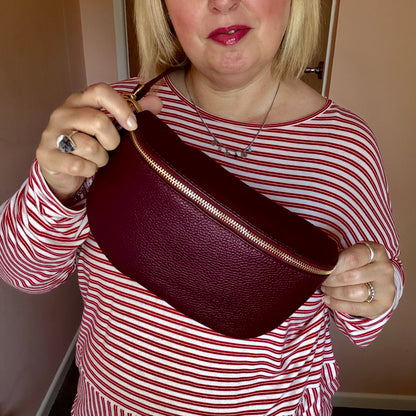 Garnet Medium Leather Bum Bag