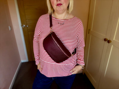 Garnet Medium Leather Bum Bag
