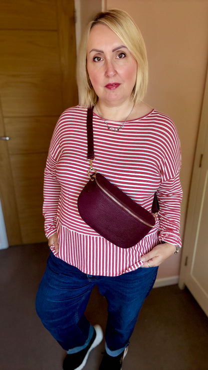 Garnet Medium Leather Bum Bag