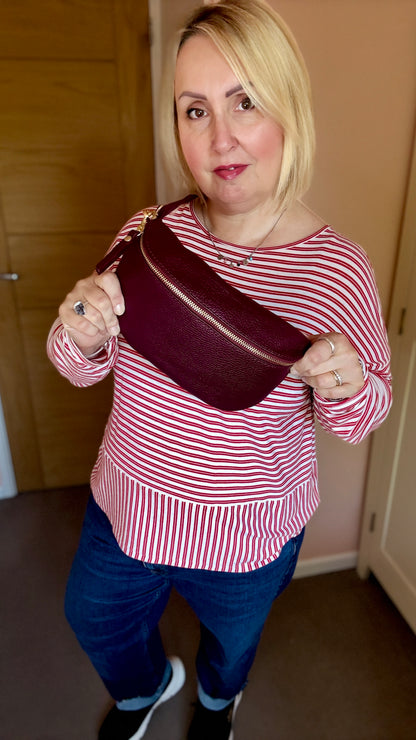 Garnet Medium Leather Bum Bag