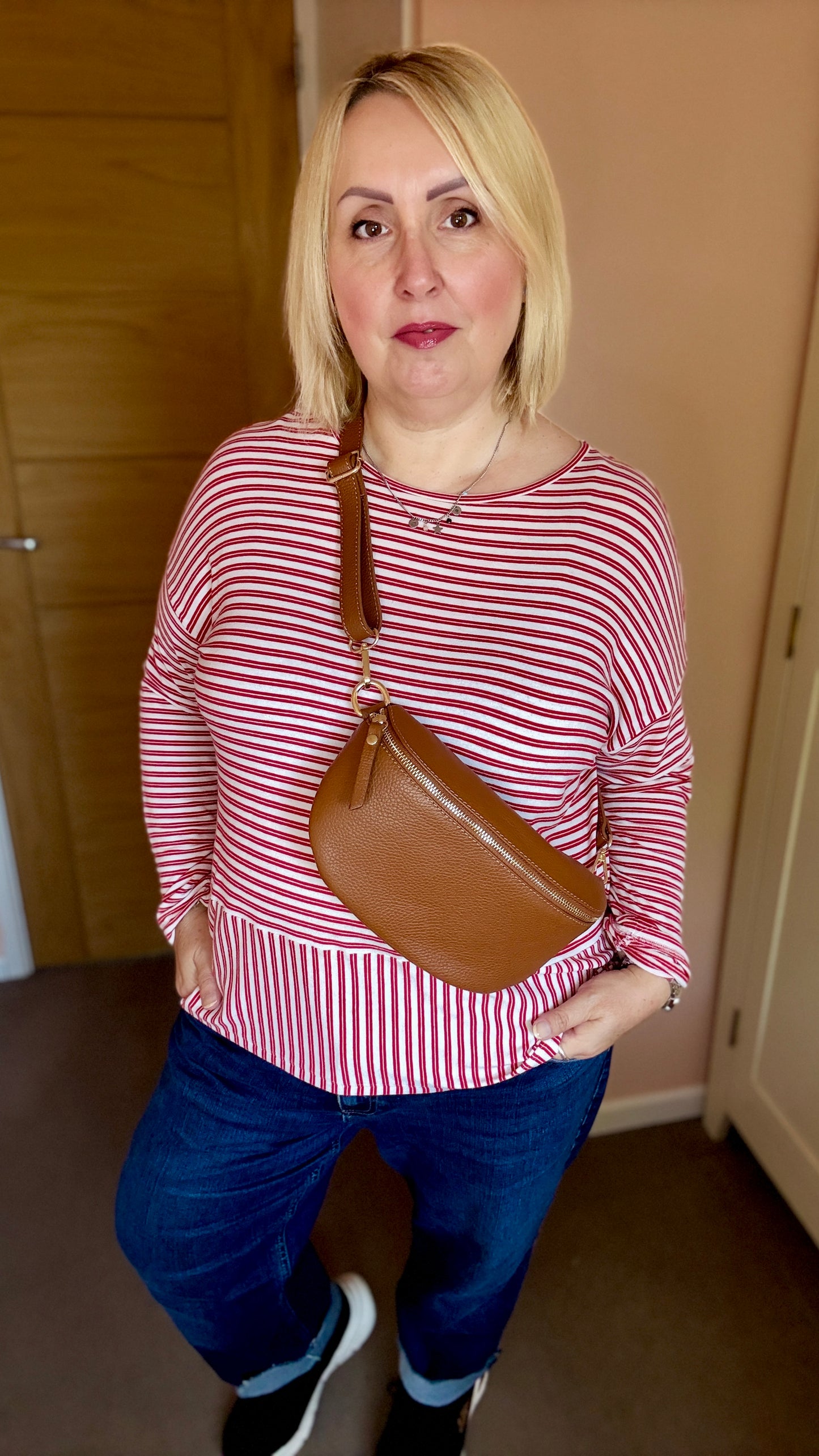 Cognac Medium Leather Bum Bag
