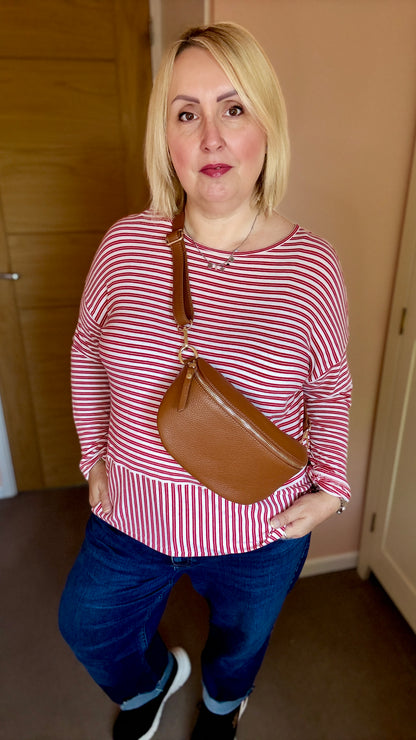 Cognac Medium Leather Bum Bag