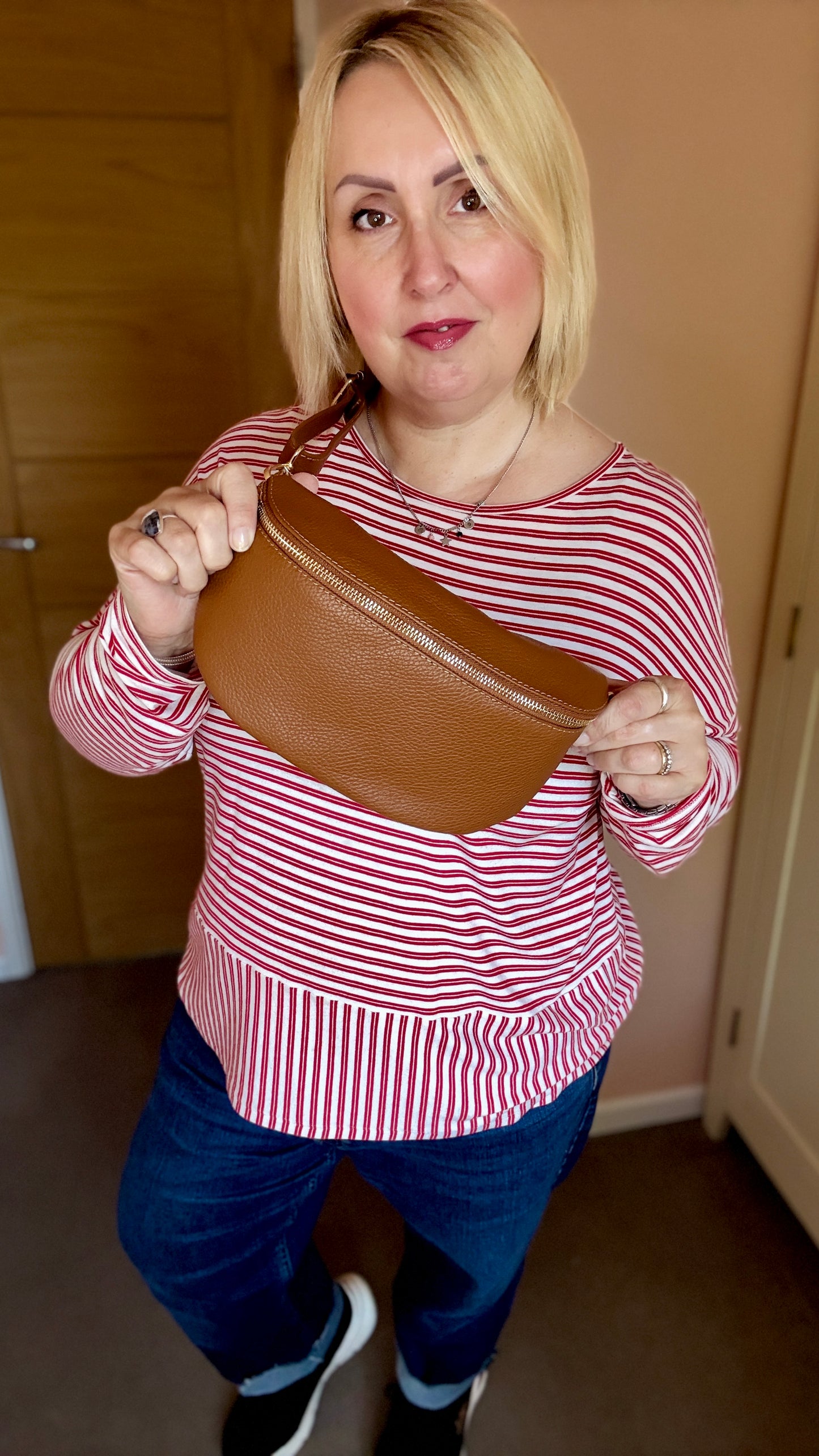 Cognac Medium Leather Bum Bag