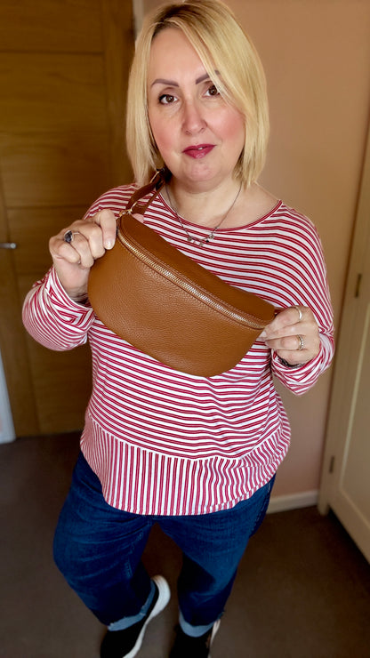 Cognac Medium Leather Bum Bag