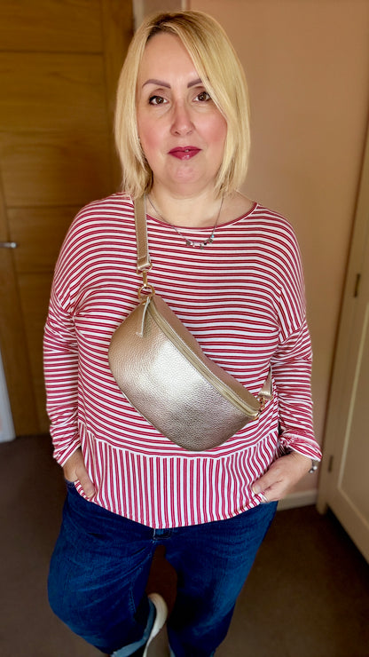 Gold Medium Leather Bum Bag
