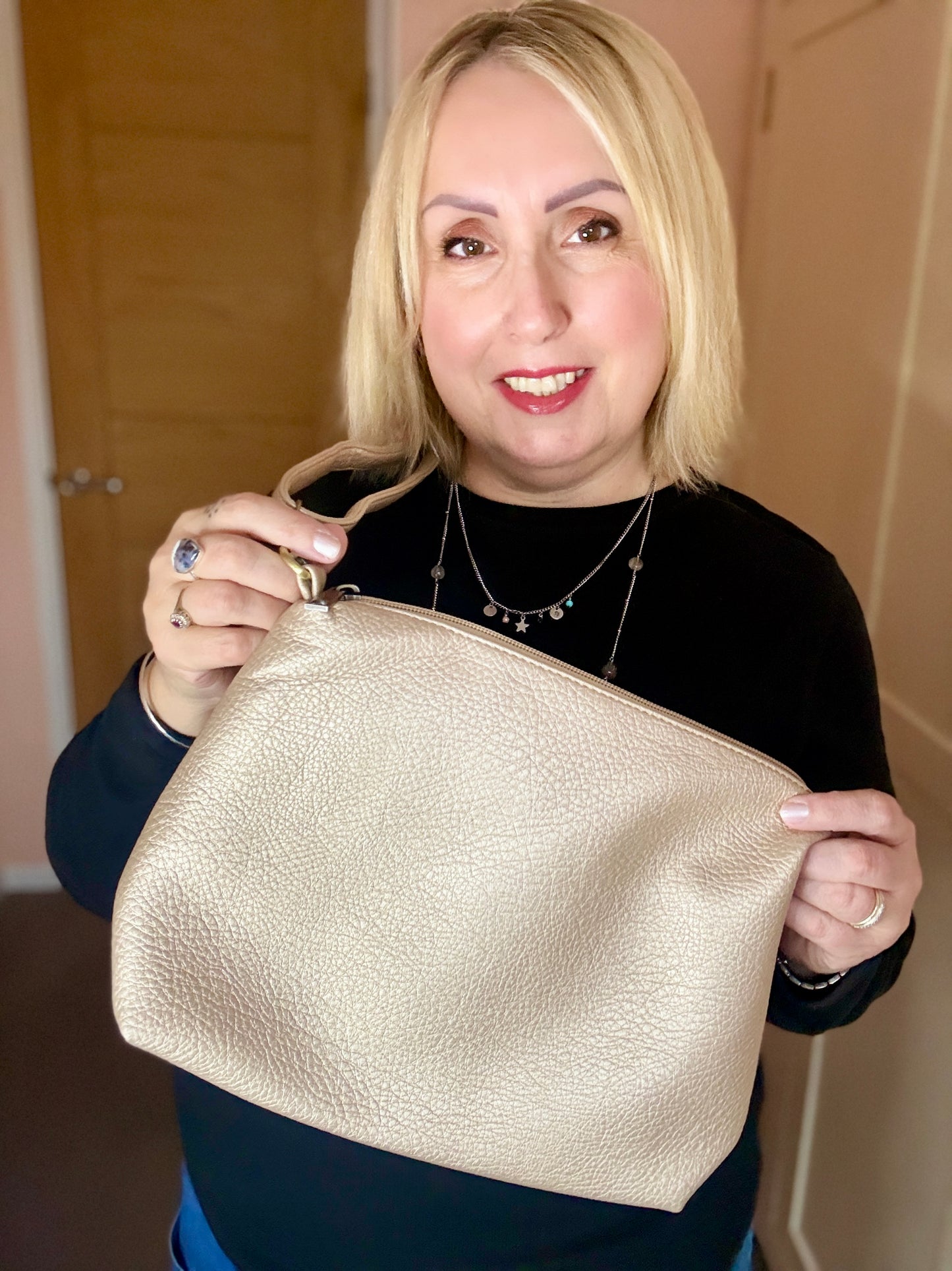 Molten Gold Slouch Bag + Pouch Duo